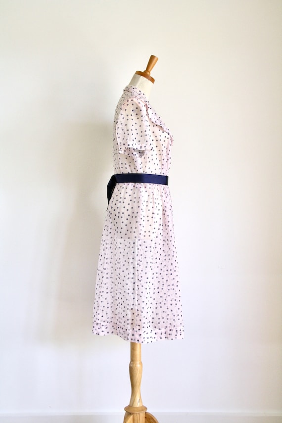 1940s pale pink polka dot sheer dress. 40s 50s sh… - image 7