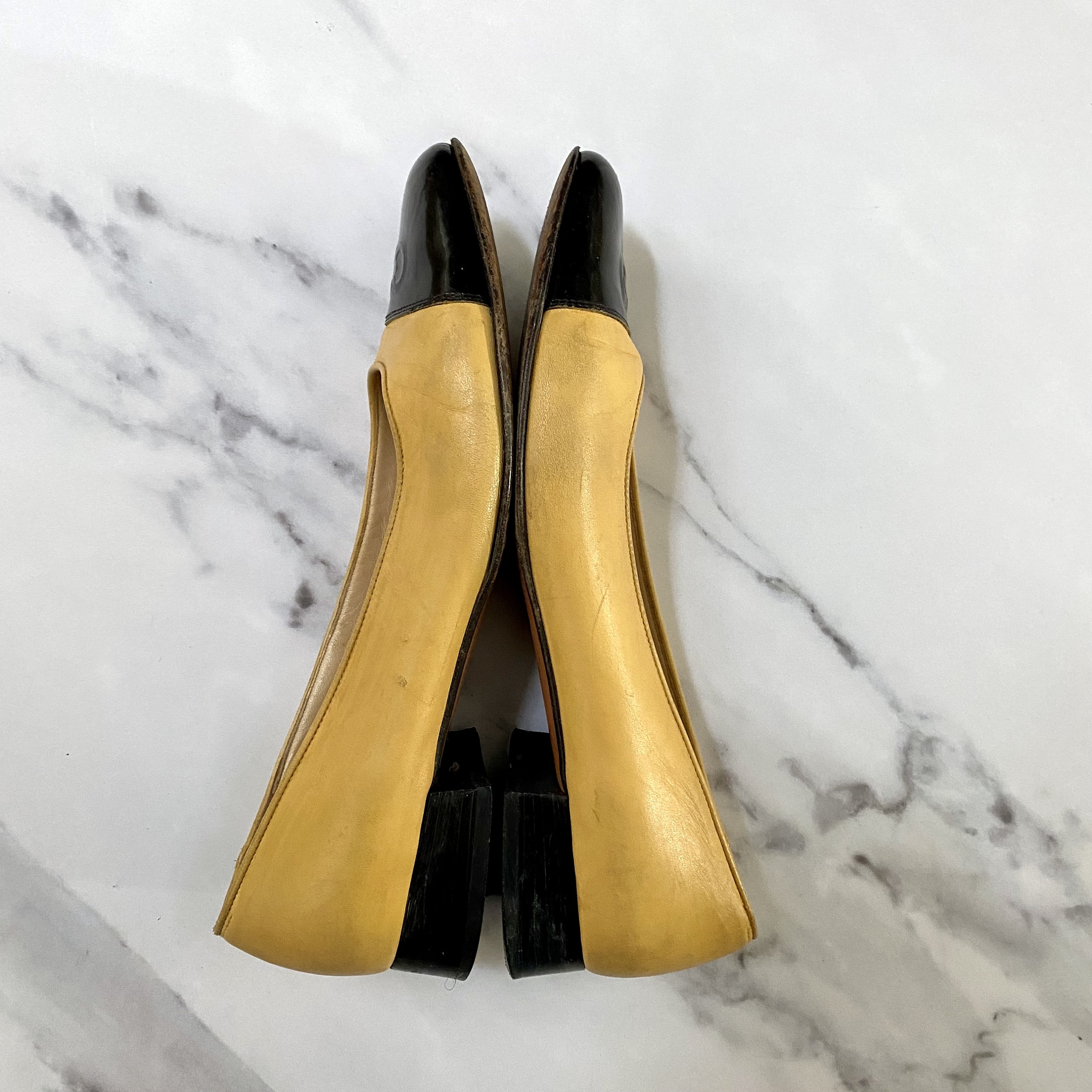 Vintage Yellow Leather Ferragamo Shoes, Slip on Yellow Shoes, Designer ...