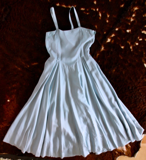 1930s vintage pale blue maxi dress. Baby blue sli… - image 2