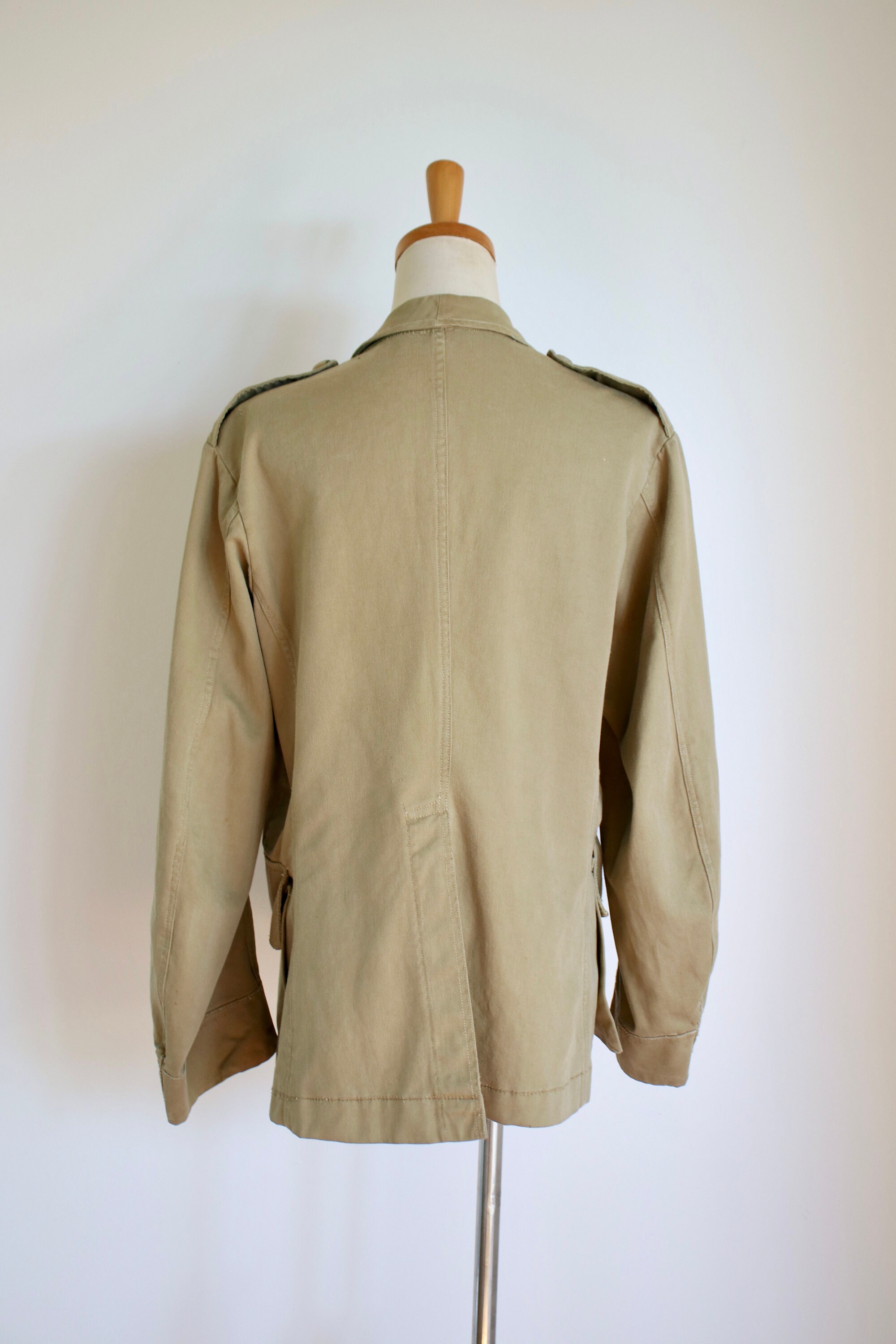 Vintage Australian Military Jacket. Army Coat, Beige Military Jacket