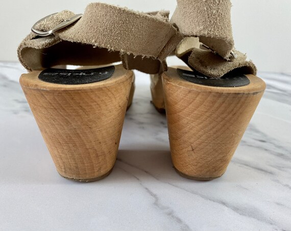 Vintage Funkis beige natural high heel clogs. Neu… - image 8