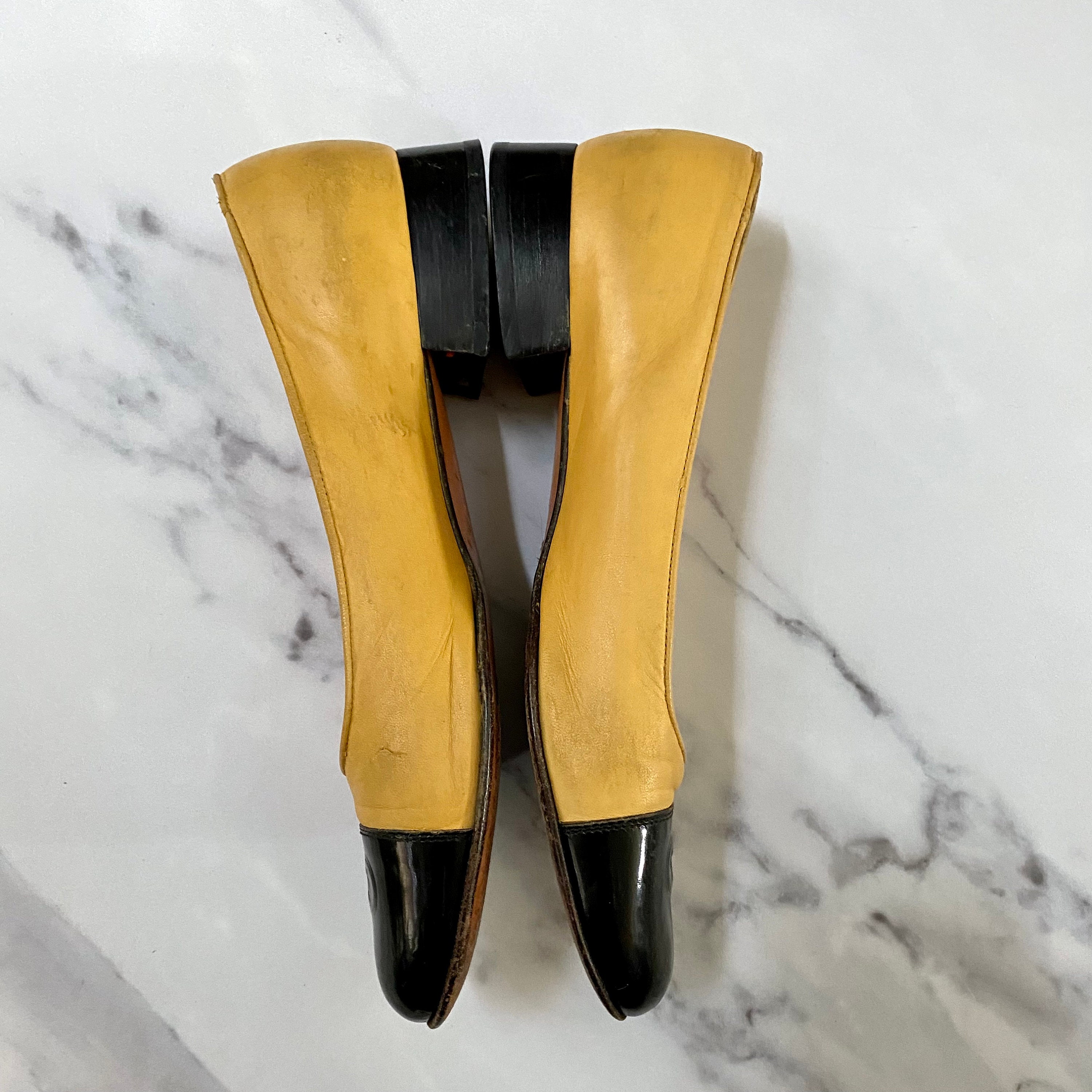 Vintage Yellow Leather Ferragamo Shoes, Slip on Yellow Shoes, Designer ...