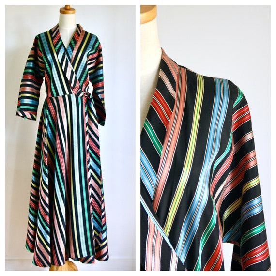 LAYAWAY FOR B only /// 1950s rainbow stripe wrap d