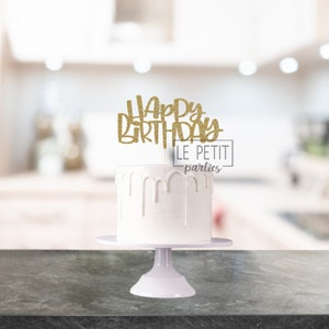 Happy Birthday Cake Topper, Glitter Cardstock Cake Topper, Glitter Cake Topper, Birthday Cake Decoration