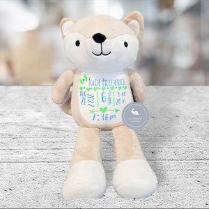 Baby Boy Gift/ Baby Girl Gift / Baby Birth Stats/ Custom Stuffed Animal/ Custom Baby Gift/ Baby shower/ Elephant /Keepsake baby gift/Newborn