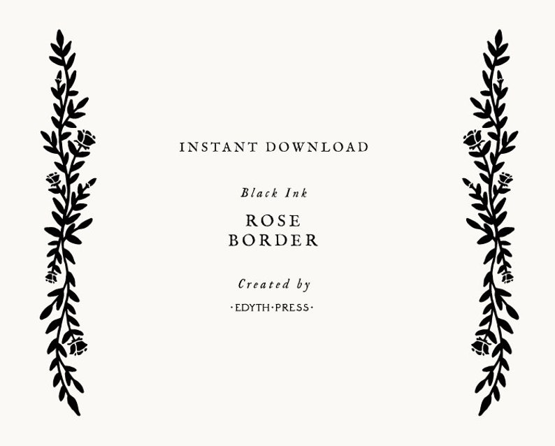 Simple Botanical Leaf Rose Floral Border svg cut file clip art | Etsy