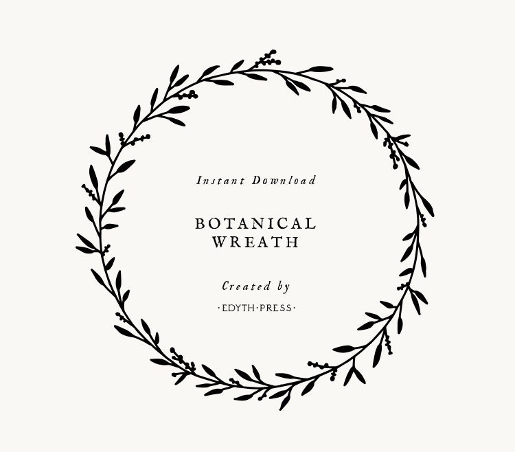 Download Simple Botanical Leaf Wreath svg cut file clip art png dxf ...
