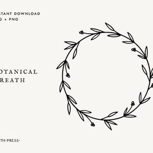 Wreath svg leaf circle svg laurel wreath svg wedding wreath svg png circle frame botanical cutfile cricut clipart download leaves floral art