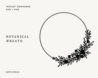 Kranz SVG Blatt Kreis svg Lorbeerkranz svg Hochzeitskranz svg png Kreis Rahmen botanische Cutfile Cricut Clipart Download Blätter florale Kunst