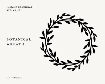Wreath svg leaf circle svg laurel wreath svg wedding wreath svg png circle frame botanical cutfile cricut clipart download leaves floral art