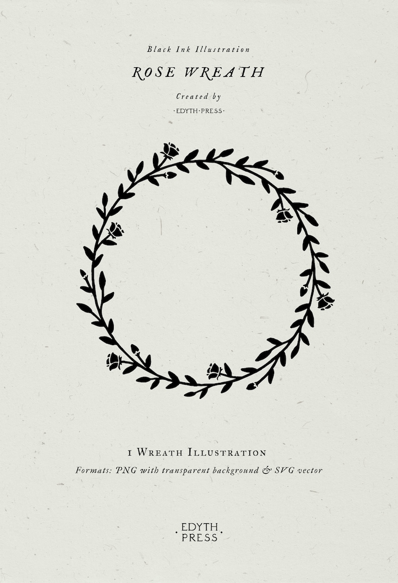 Download Botanical Leaf Rose Floral Circle Wreath Border svg cut file | Etsy
