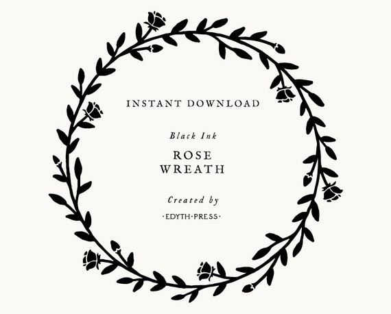 Download Botanical Leaf Rose Floral Circle Wreath Border svg cut file | Etsy