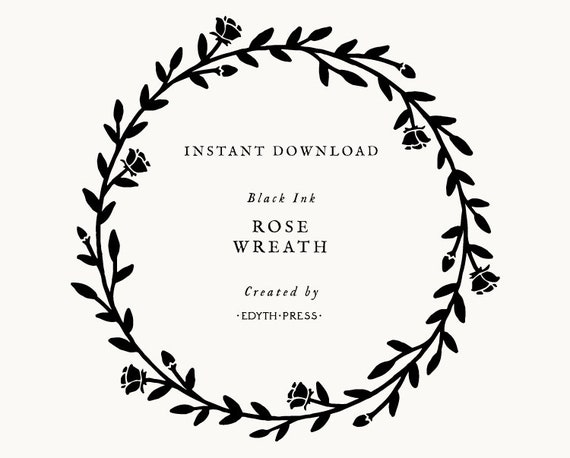 Download Botanical Leaf Rose Floral Circle Wreath Border svg cut ...