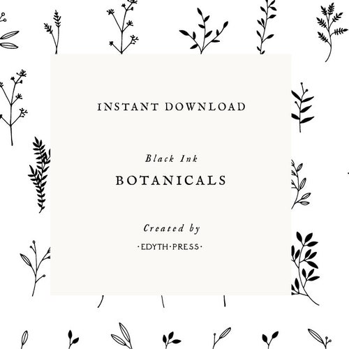 Botanical Leaves Clipart Hand Drawn Floral Leaf Flowers - Etsy