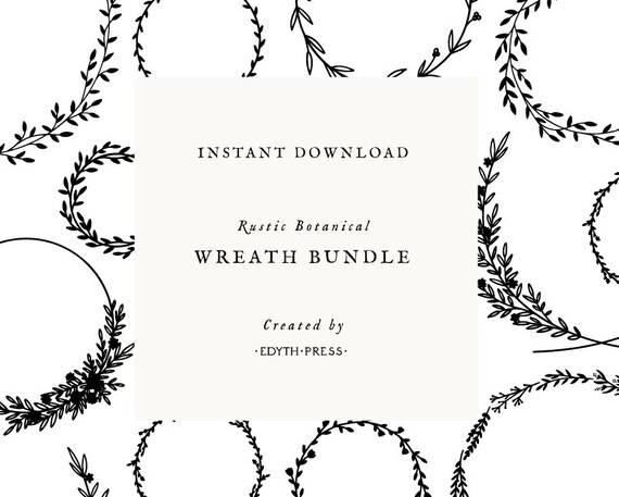 Download Free Botanical Leaf Floral Wreath Clip Art Bundle Svg Cut File Png Etsy SVG Cut Files