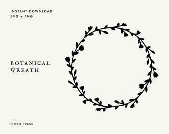 Wreath svg leaf circle svg laurel wreath svg wedding wreath svg png circle frame botanical cutfile cricut clipart download leaves floral art