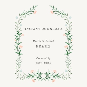 Floral Frame Flower Border Wildflower Clipart Flower Frame Botanical Background png flower clip art illustration Wedding Party Bridal