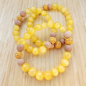 Sol - Yellow Citrine Crystal Bracelet, Lava Beads, Essential Oil Diffuser