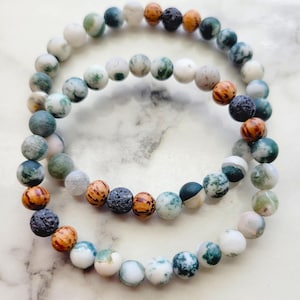 Fern - Tree Agate Gemstone Bracelet, Essential Oil Diffuser
