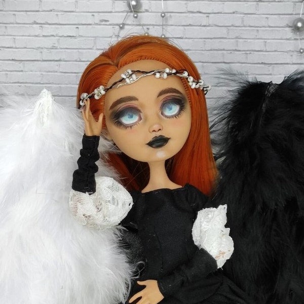 Ever After High OOAK doll Briar Beauty Monochrome Angel custom