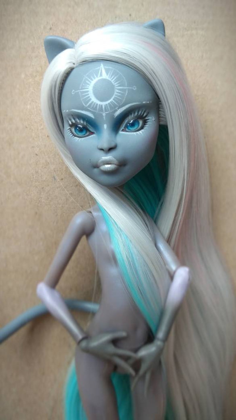 Ooak Monster High Doll Custom Hybrid Mewlody Etsy