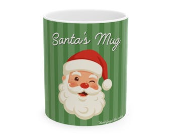 Santa's Mug Ceramic Coffee Cup — Fun Christmas Holiday Gift (11oz & 15oz)