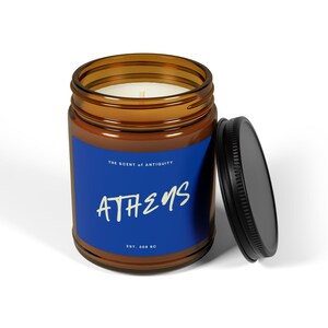 Athens Soy Candle: Sea Salt, Jasmine, Lily of the Valley Scent