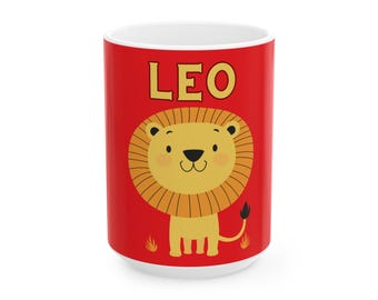 Leo Star Sign Lion Mug | Zodiac Astrology Ceramic Mug