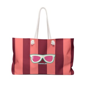 Preppy Cabana Life Striped Oversized Beach Tote, Weekender Bag, Travel Bag, Beach Bag, Cute Pool Tote, Holiday Accessoriy