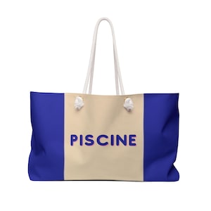 Schicke französische Pool-Tasche - Piscine-Weekend-Tasche, Übernachtungstasche, Reisetasche, Strandtasche, Urlaubstasche