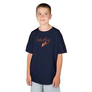 HOWDY Kids Cotton Tee - Western Style Children&#39;s T-Shirt, Cowboy Cowgirl Youth Shirt, Rodeo Country Kid&#39;s Top, Cute Wild West Apparel,