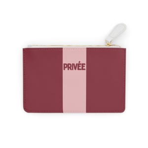 Minibolso de mano clásico - Edición PRIVEE Borgoña, porta teléfono, tarjetero y pintalabios personalizado, estilo francés, cartera para mujer