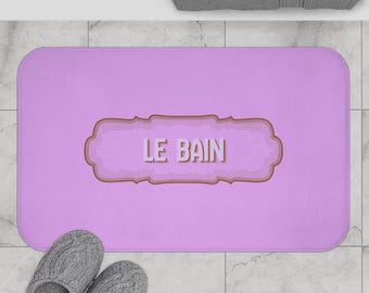 Le Bain Lilac Bath Mat,  French Bathroom Décor, Soft Plush Floor Mat