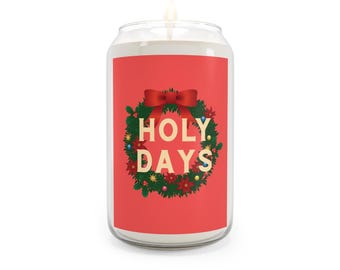 Holy Days Scented Soy Candle, Strawberry RED,  Holiday Candle Gift