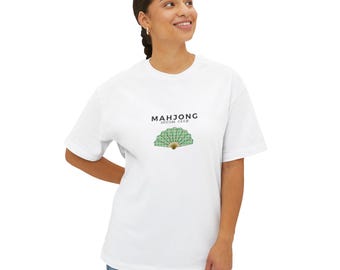 Mahjong Social Club Vintage Fan Boxy Ladies T-Shirt