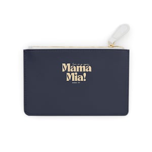Mini pochette blu navy / Pochette Mamma Mia Here We Go Again / Borsa Fashionista on the Go / Piccola pochette in pelle VEGAN