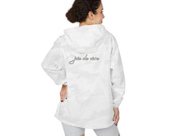 Joie de Vivre Windbreaker Jacket | White camo, Navy Jacket