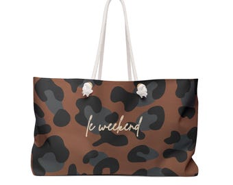 Le Weekend Leopard Print Weekender Bag | Camo Style Travel Tote