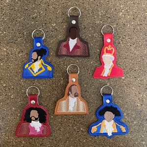 Hamilton, Musical, Keychain, Keyfob, Zipper Pull, Backpack Charm, Lafayette, Burr, Washington, Jefferson, King George