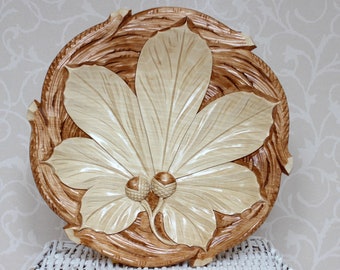 Handgesneden houten bord, 12" decoratieve houten schaal