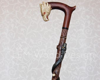 ハシビロコウ柄の手彫り杖 - Etsy 日本