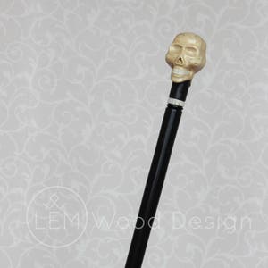 Skull Wooden cane carved handle and custom staff Hiking sticks  Wood craft stick Hand carved walking cane, Gift From Ukraine Wooden cane