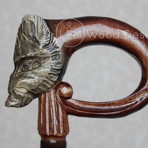 Walking stick &quot;Wild boar&quot; Wooden cane high quality Wood craft stick Handmade carved cane Perfect gift, souvenir From Ukraine Walking Stick