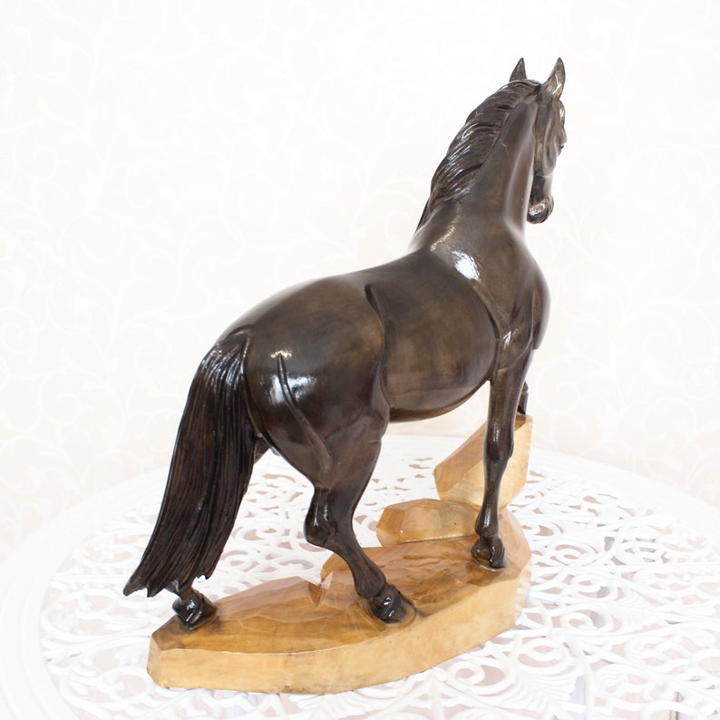 Sculpture en bois de cheval L13x H14x W4 Statue Etsy