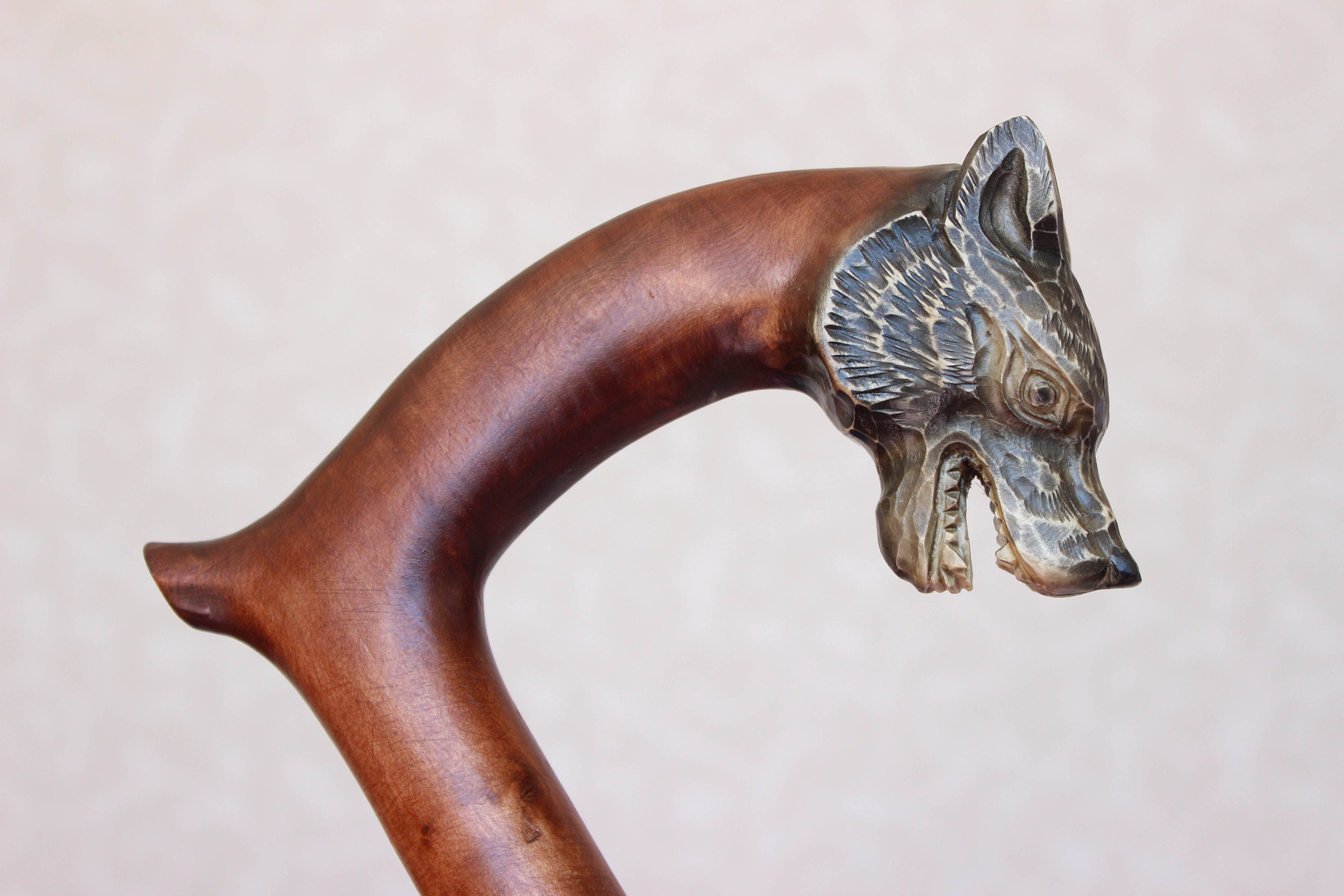 Walking Sticks Dog Carved Cane Wooden Cane Walking Sticks Etsy