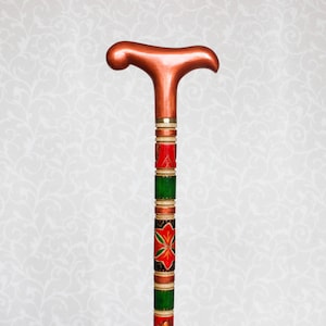 Elegant custom cane for women Hand carved walking cane with carved handle and shaft Walking sticks canes Handmade Women&#39;s walking cane