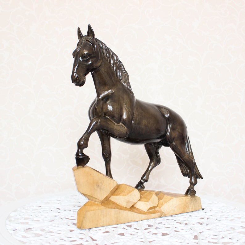 Sculpture en bois de cheval L13x H14x W4 Statue Etsy