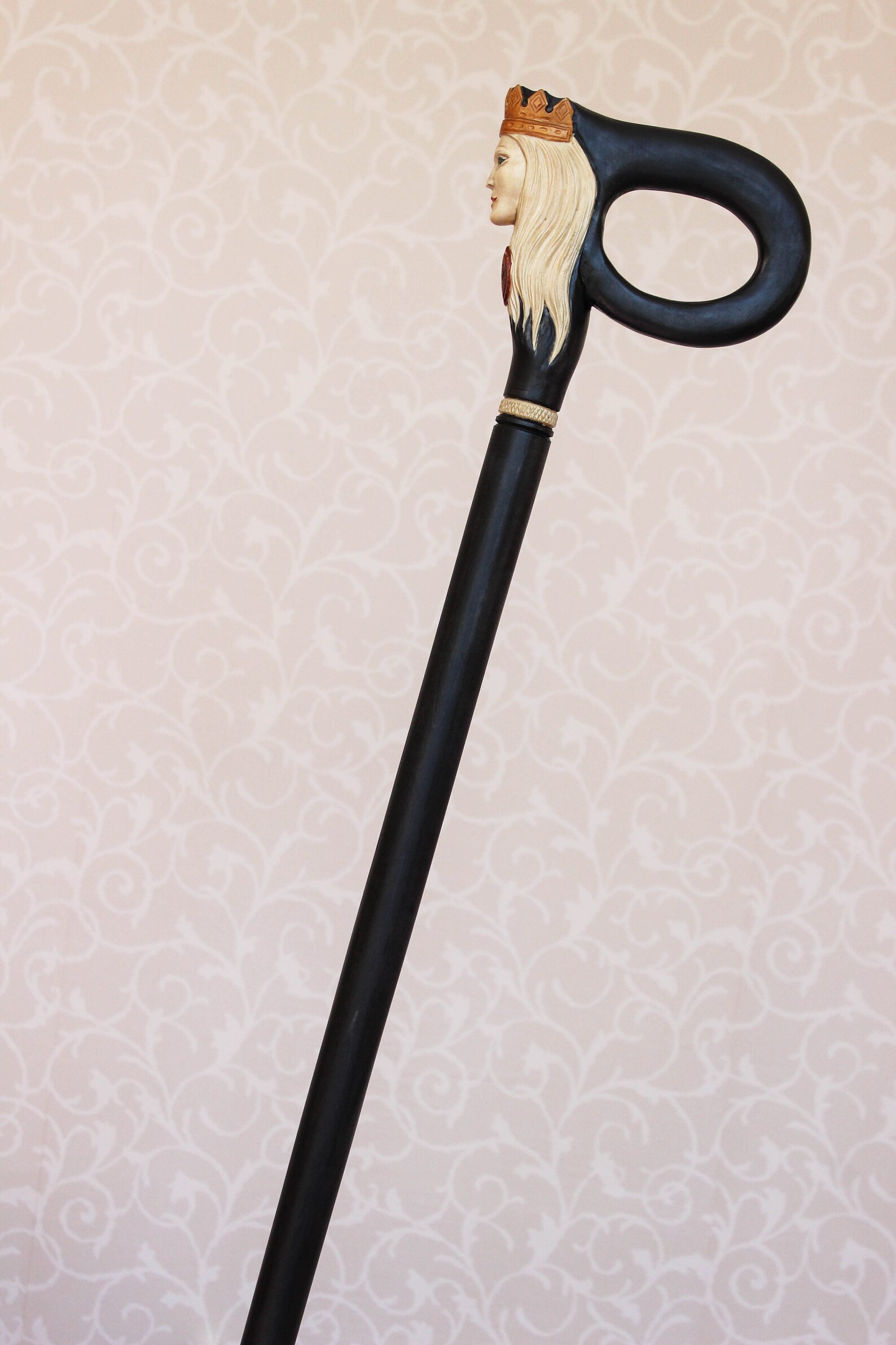 Black Walking Cane for Women dark Queen Carved Etsy