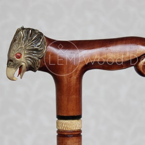 Carved handle Eagle Women Wooden cane Wood craft Walking sticks canes Walking stick Carved stick Walking stick carved Cane Wooden cane