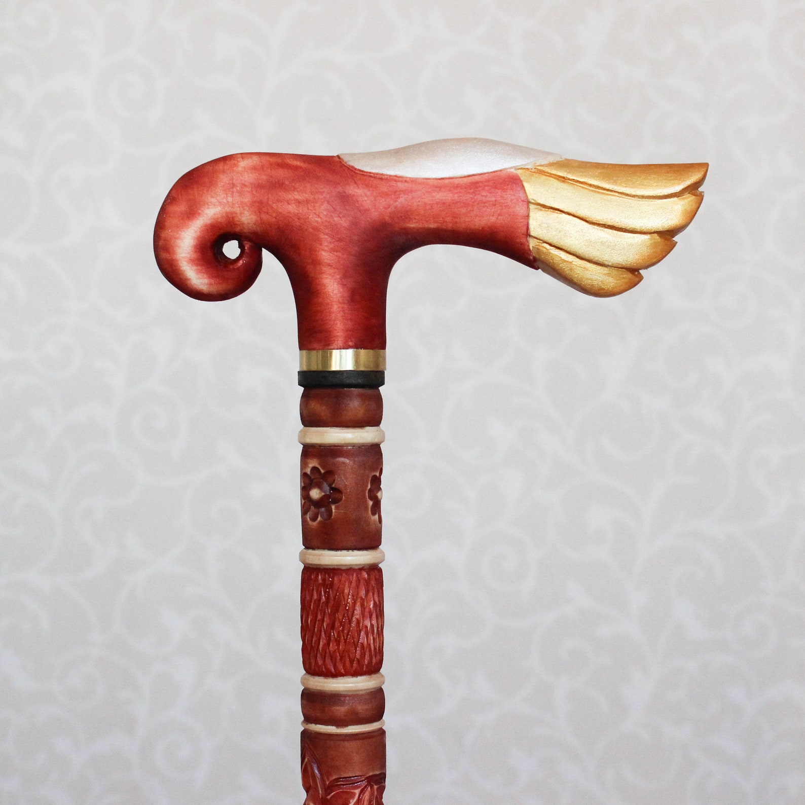 New Dolchi Avian Mastery: Eagle Brass-Handled Walking Stick